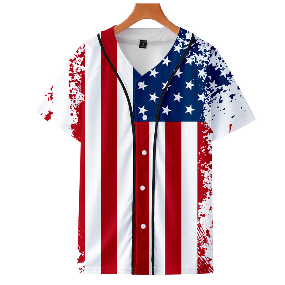 Streetwear Brand In Usa - เสื้อยืดลายธงชาติอเมริกา ลายหัวกะโหลกและนกอินทรี เสื้อฮิปฮอป เสื้อยืดลำลอง เสื้อยืดลาย 3