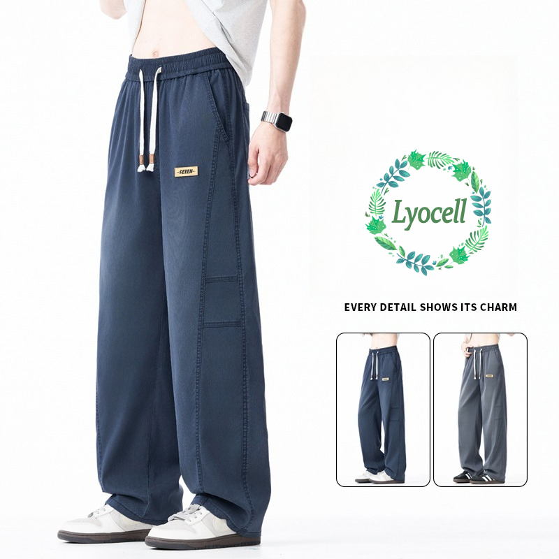Streetwear Brand Designs - กางเกงขายาวผู้ชายทรงหลวมสไตล์ลำลอง แบรนด์เสื้อผ้า 2026 รุ่นบาง ระบายอากาศได้ดี เหมาะสำหรับฤดูร้อน