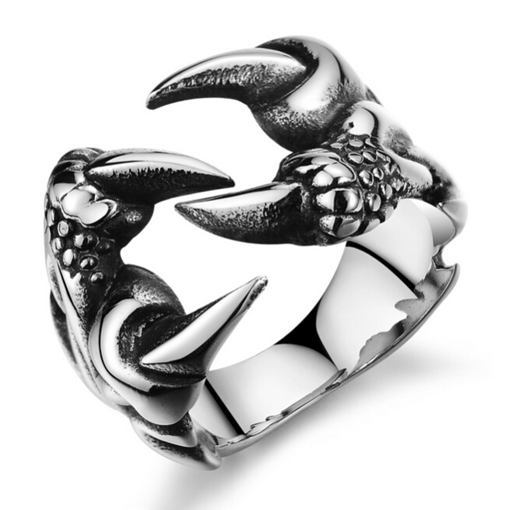 Chrome Hearts Ring - อุปกรณ์เสริมแฟชั่นPunk Chromeเครื่องประดับไทเทเนี่ยมมังกรClaw Heart Partyแหวนสำหรับชาย