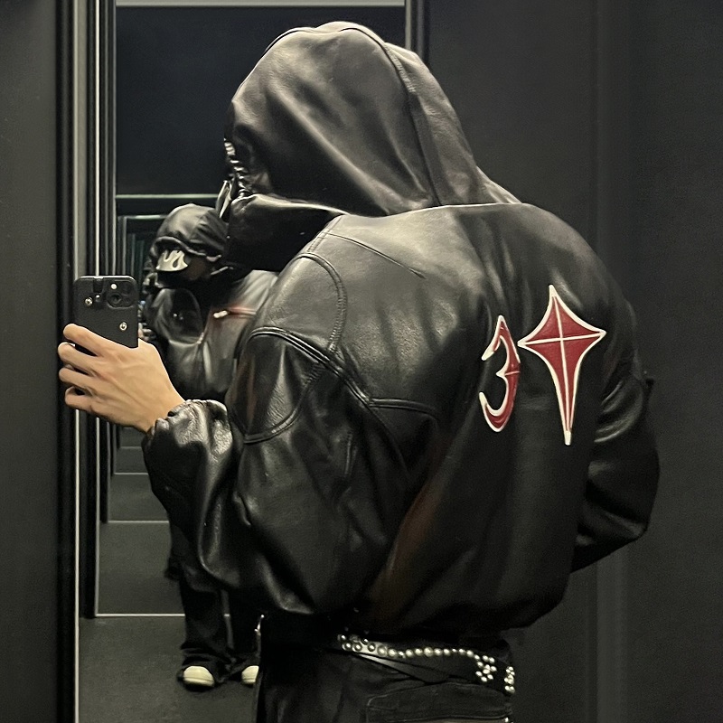 Streetwear Brand Designs - Thug Club แบรนด์สตรีทแวร์ดีไซน์ใหม่ - แจ็คเก็ตหนัง PU