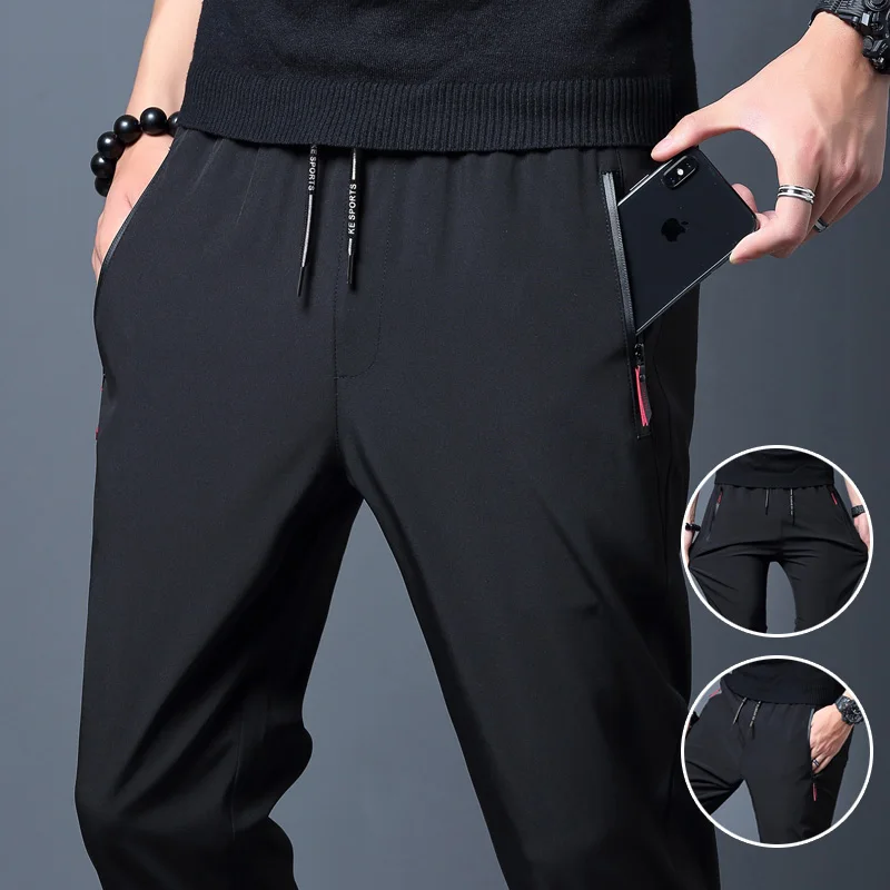 Streetwear Brand Pants - กางเกงลําลองผู้ชายตรง SLIM FIT Elastic เอว Jogger