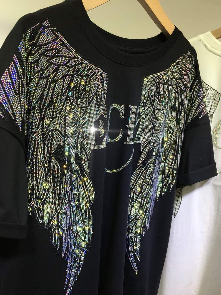 L-4XL O versize R hinestone แอ - Streetwear Brand Top บทวิจารณ์และราคา