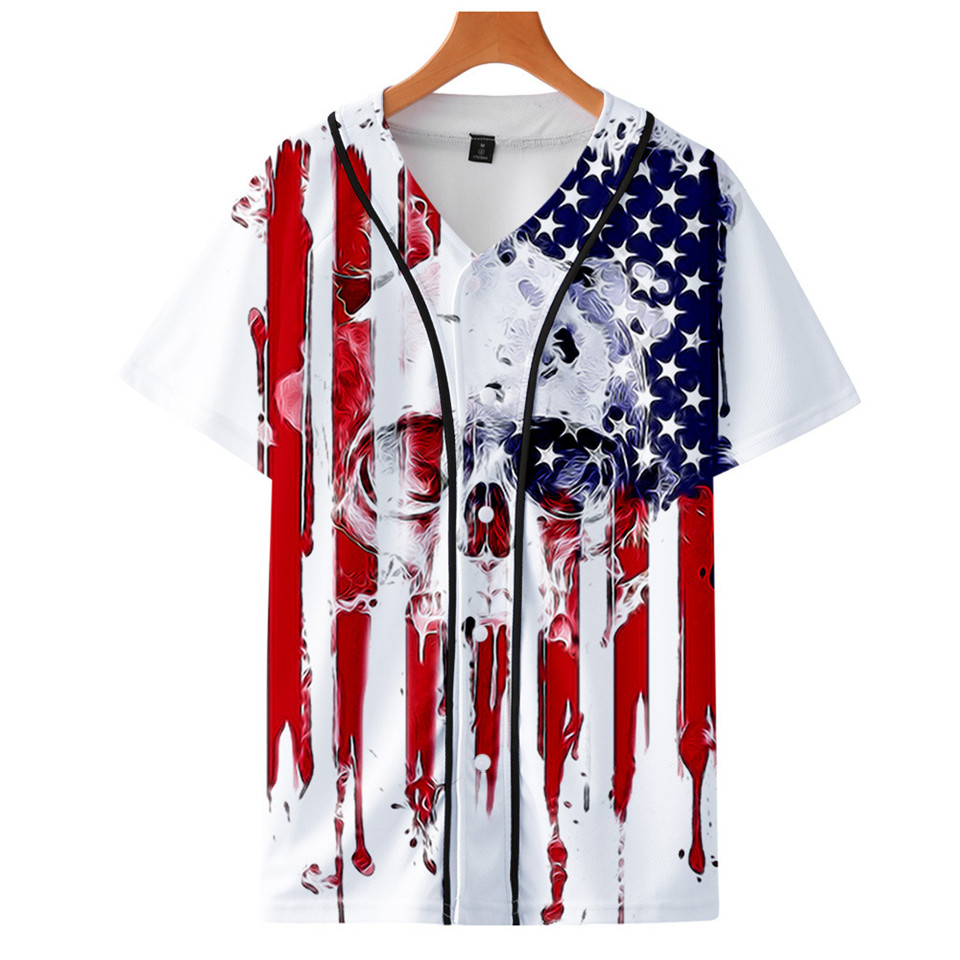 เสื้อยืดลายธงชาติอเมริกา ลายหั - Streetwear Brand In Usa บทวิจารณ์และราคา