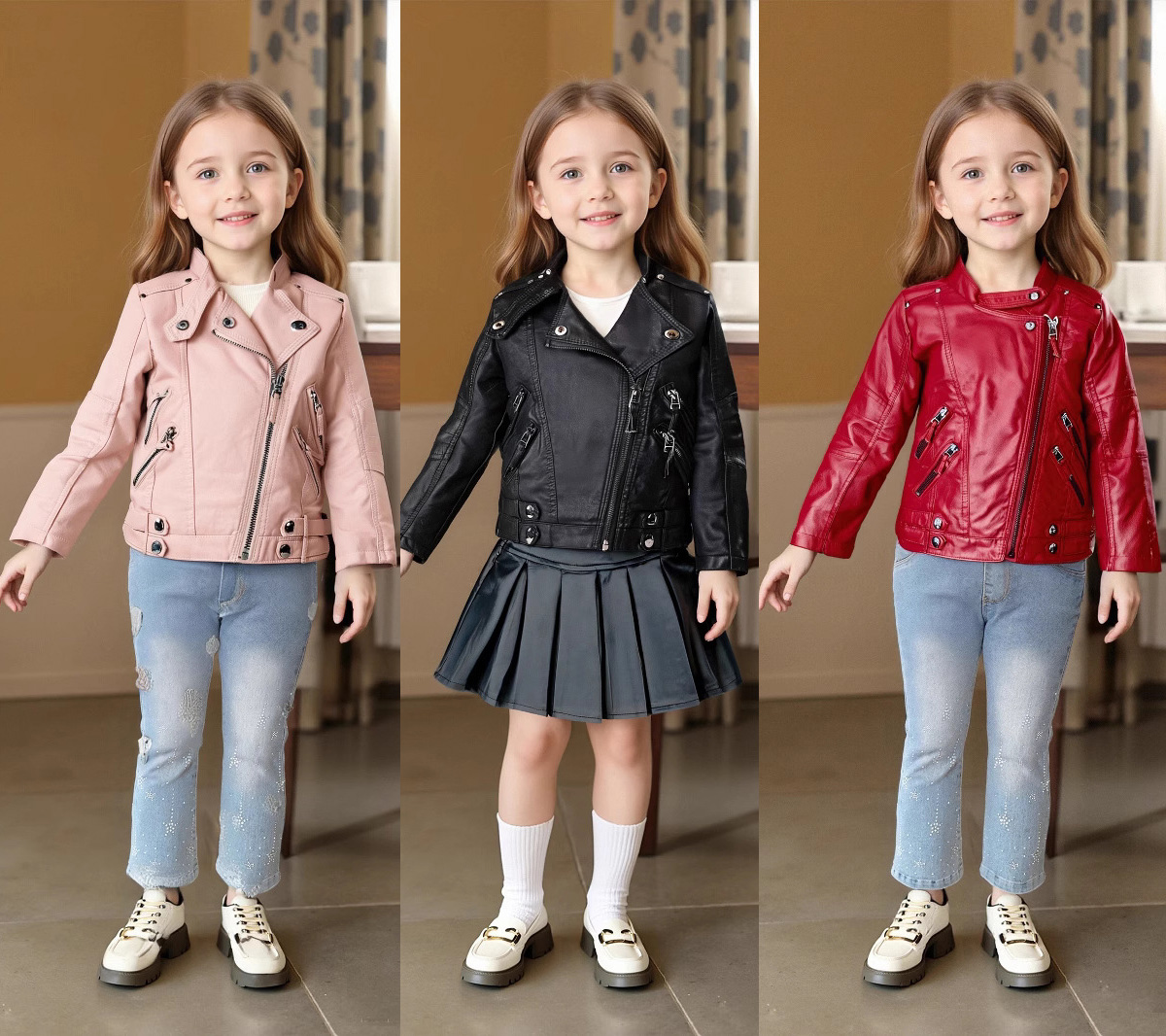 เสื้อแจ็คเก็ตหนัง PU สีชมพูแดง - Streetwear Brand Designs บทวิจารณ์และราคา