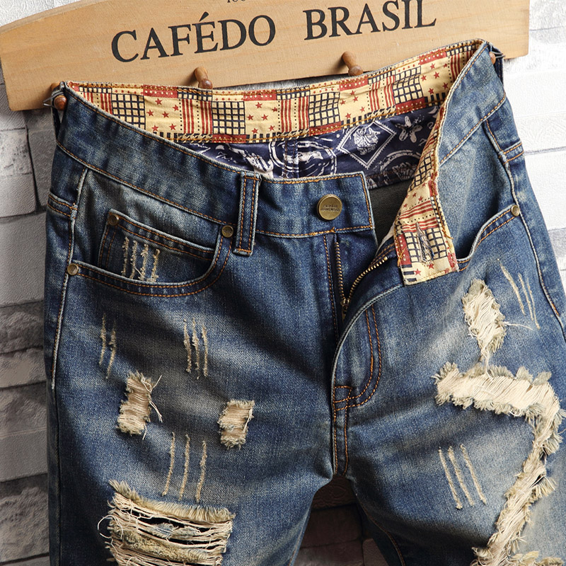 กางเกงยีนส์ขาสั้นสไตล์ฮิปฮอปขา - Streetwear Brand Pants บทวิจารณ์และราคา