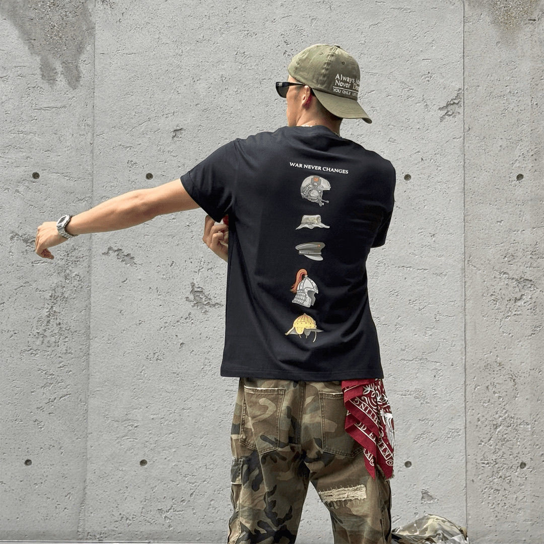 เสื้อยืดแขนสั้นลายรุ่นอีโวลูชั - Streetwear Brand Top บทวิจารณ์และราคา