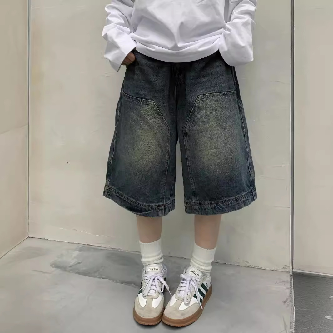 กางเกงยีนส์ขาสั้นทรงหลวมสไตล์ว - Streetwear Brand Pants บทวิจารณ์และราคา