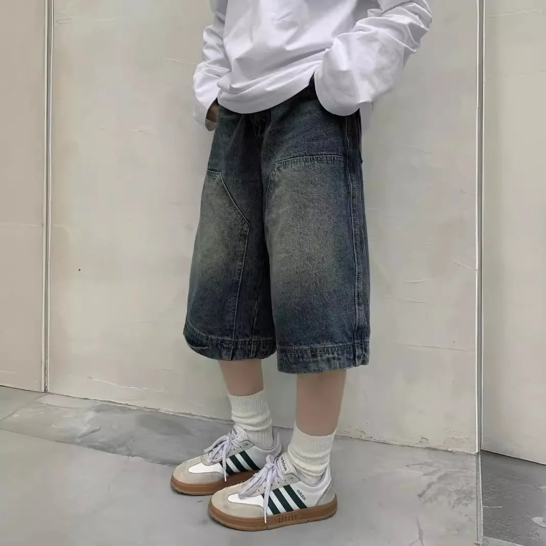 กางเกงยีนส์ขาสั้นทรงหลวมสไตล์ว - Streetwear Brand Pants บทวิจารณ์และราคา