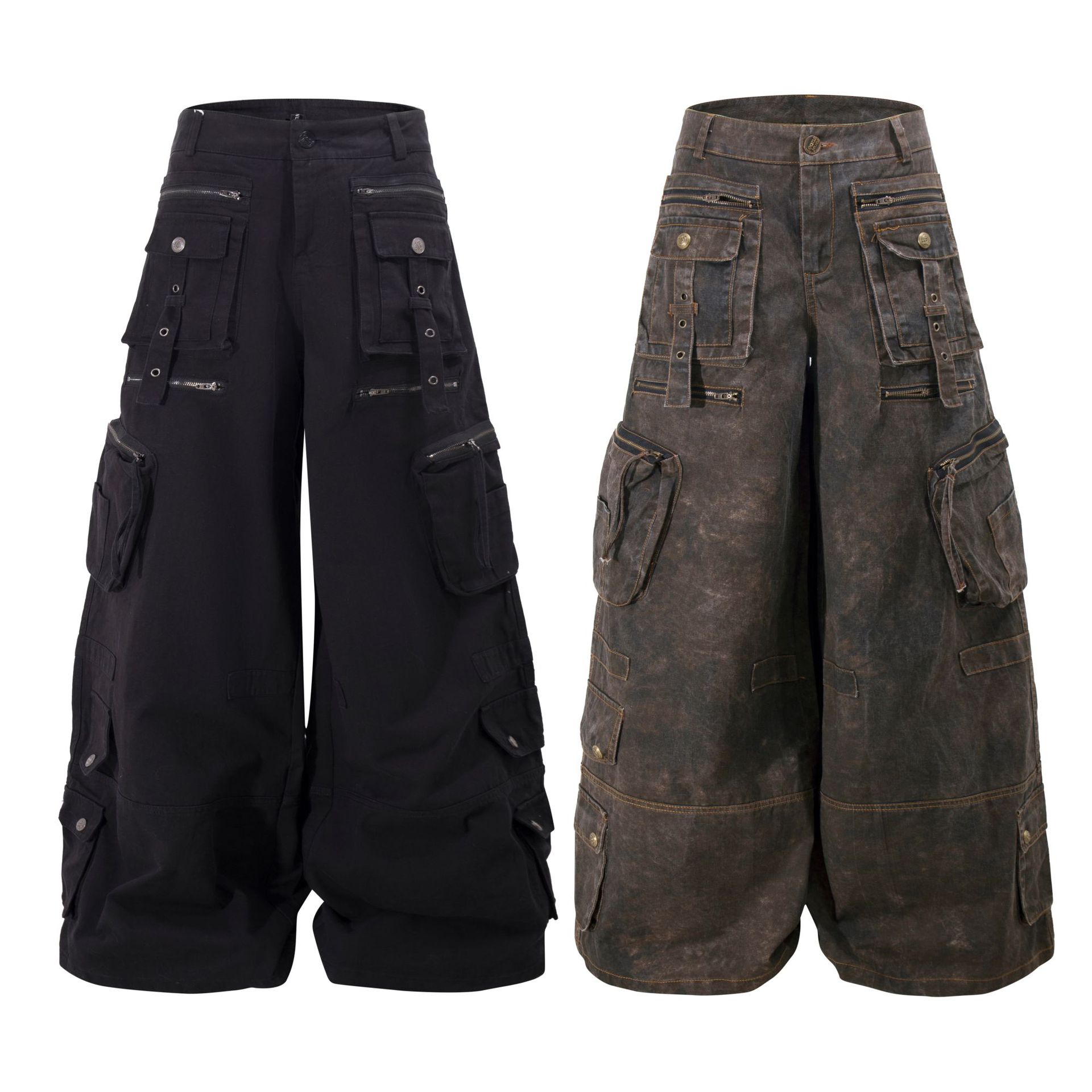 กางเกงคาร์โก้ทรงขากว้างสไตล์กร - Streetwear Brand Pants บทวิจารณ์และราคา