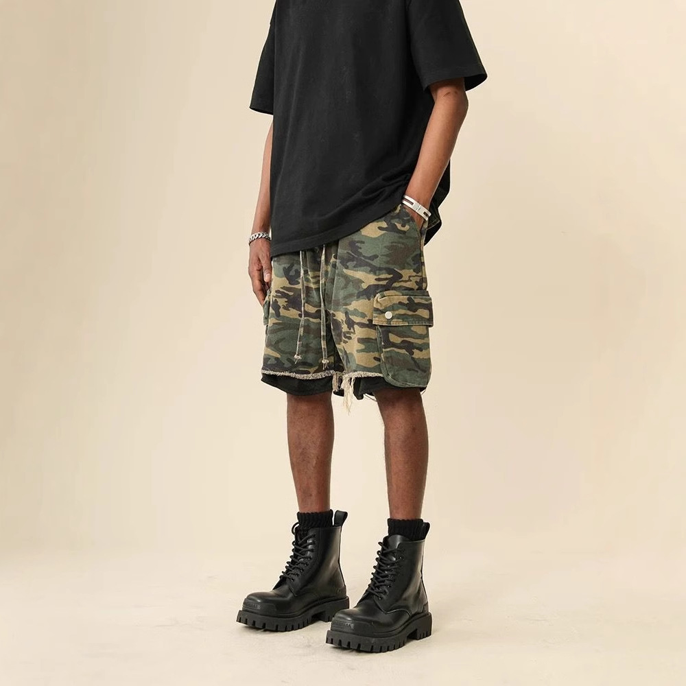 กางเกงขาสั้นลายพรางสไตล์อเมริก - Streetwear Brand Pants บทวิจารณ์และราคา
