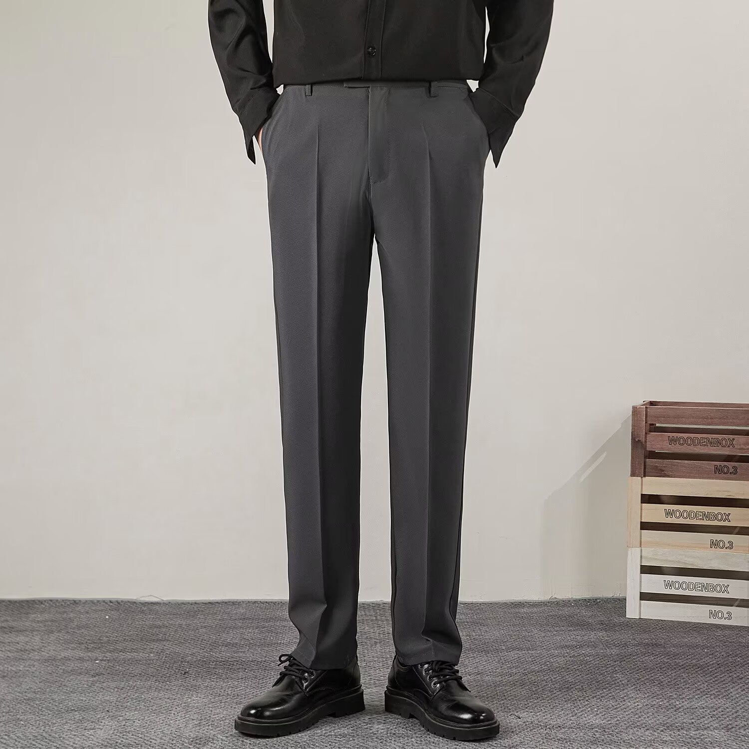 ฤดูร้อนผู้ชายสีทึบตรงกางเกงแฟช - Streetwear Brand Pants บทวิจารณ์และราคา