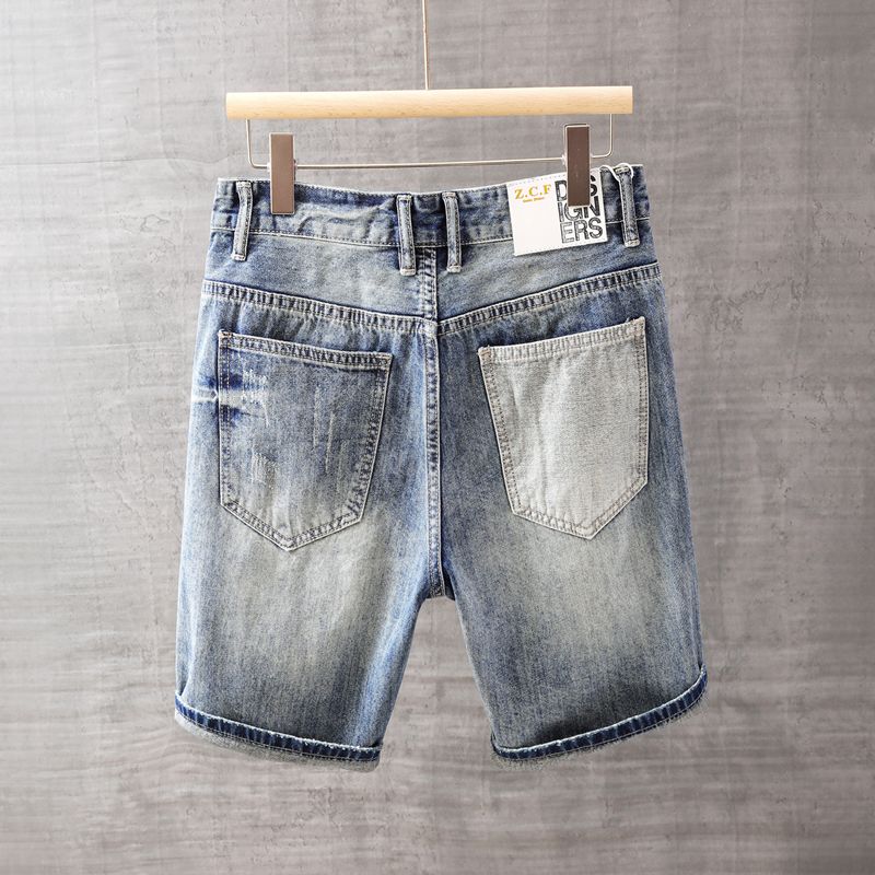 กางเกงยีนส์ขาสั้นผู้ชายกางเกงพ - Streetwear Brand Pants บทวิจารณ์และราคา